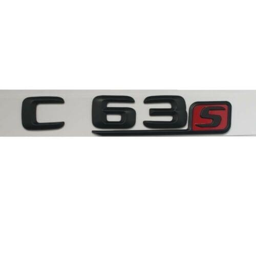 Black 3D C63s Letters Trunk Emblem Badge Sticker for Mercedes C63 S