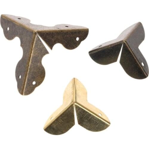 12Pcs Bronze/Golden Antique Decorative Corner Brackets Wood Jewelry Box Wine Chest Gift Box Corner Protector W/Scews 23x23x23mm