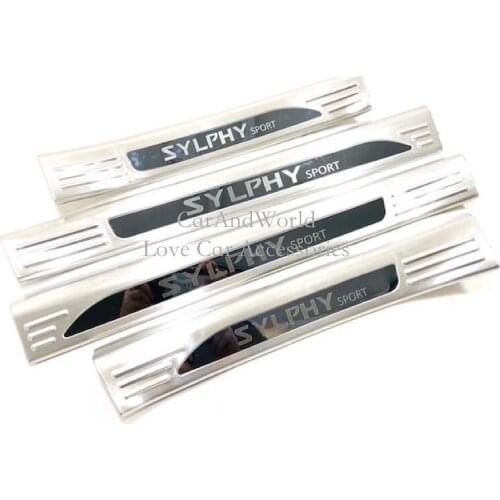 For Nissan Sylphy 2019 2020 Stainless Steel Door Sill Guard Cover Door Scuff Plate Welcome Pedal Trim Decoration Car Accessories