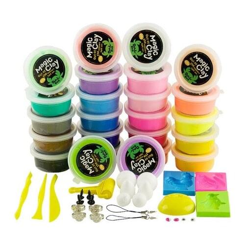 Modeling Clay Learning & Education Toys & Hobbies Ultra-light clay storage box set DIY educational toys Plasticine 24 color