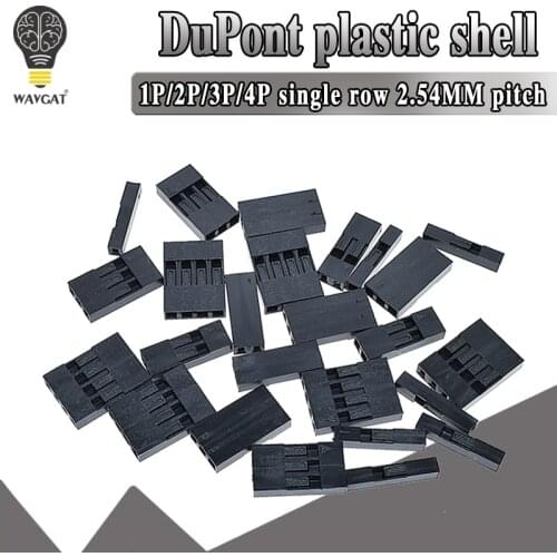 100PCS Dupont Head 2.54mm 1X 1P 2P 3P 4P 1X1P 1X2P Dupont Plastic Shell Pin Head Connector Jumper Wire Cable Housing Plug Female