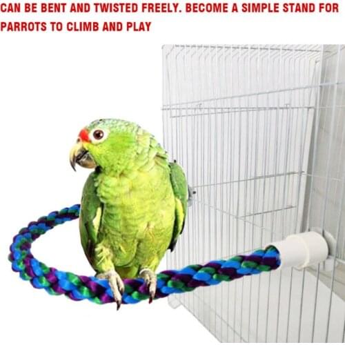 Parrot Toy Rope Braided Parrot Pet Chew Rope Budgie Bird Cage Cockatiel Toy Pet Birds Training Accessories