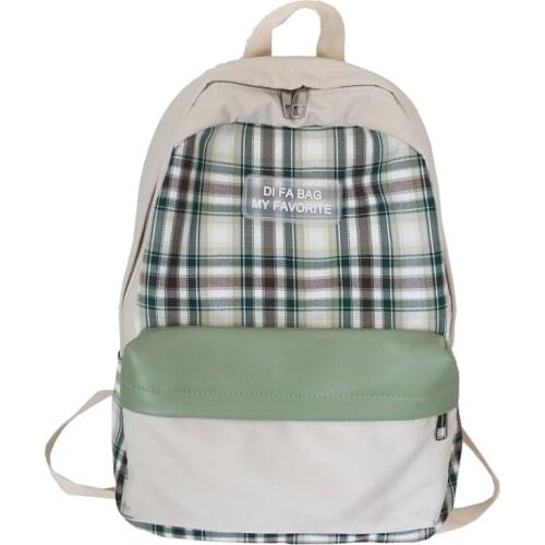 Plaid Backpack for Boys Girls Student Bookbag Teens Casual Daypack Campus Laptop Bag for Work School Travel Outdoor