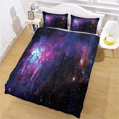 Starry Sky Duvet Cover Sets Microfiber Bed Cover Pillowcase,Galaxy Planet Bedding Set,Adults Kids Bedroom Decor Home Bed Sets