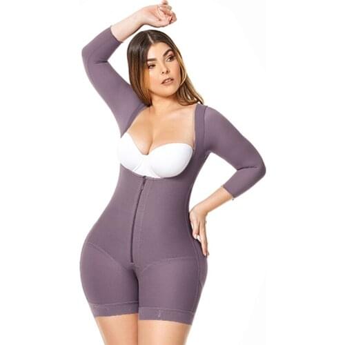 Long Sleeve Bodysuits Compression Garments After Liposuction Postpartum Shapewear Women Fajas Colombianas Original Post Surgery