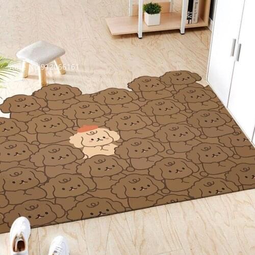 Nordic Style Door Mat DIY Cuttable Cartoon Floor Mat Entrance Doorway Non-slip Floor Mat Bathroom Household Floor Carpet Decor