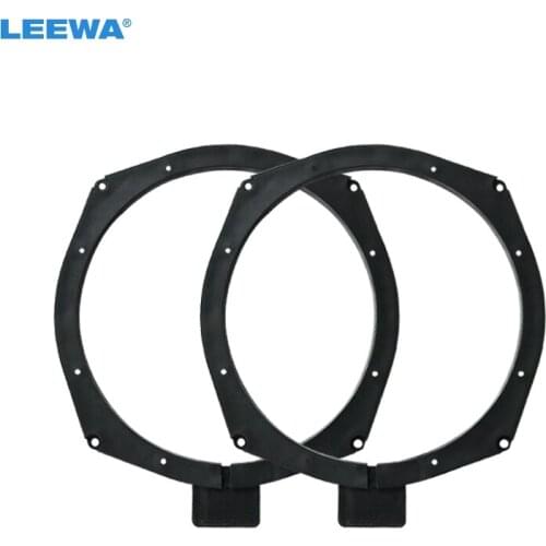LEEWA 2pcs Car 8 inch Bass Mat Speaker Spacer for BMW 5 Modified Audio Pad Washer Rings Adapter Kit Bracket Holder Kits #CA6025