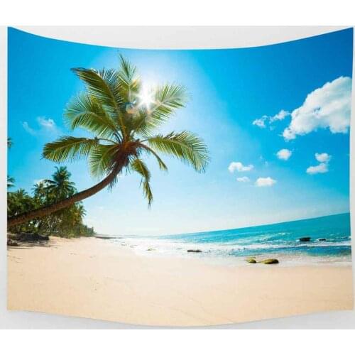 Summer Beach Tapestry Sea Cartoon Candy Pyramid Art Wall Hanging Tapestries for Living Room Bedroom Home Decor