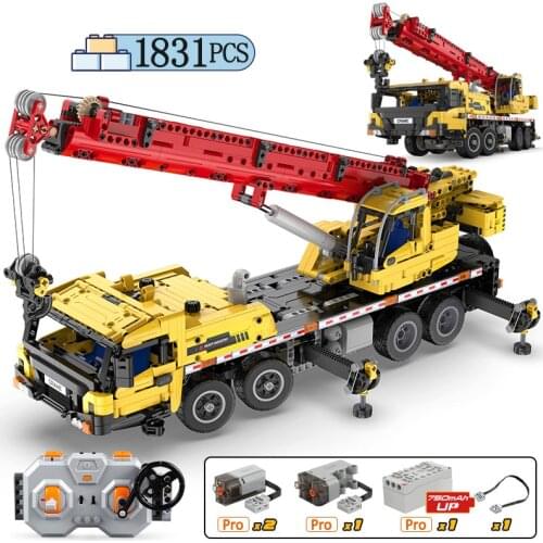 Remote Control Engineering Vehicle Truck Crane Model Building Blocks City Technical RC Car MOC Bricks DIY Toys For Children Gift