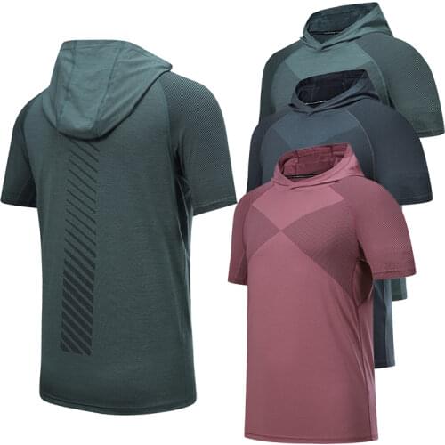 Mens Hooded Running Jacket Gym Training Fitness Sportswear Hiking Jersey Windproof Coat Outdoor Jogging Jackets Men Tracksuit