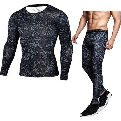 Mens motorcycle Quick Dry Compression Running Pants Sportswear Jogging t shirts Leggings Tracksuit Sets Mens Gym Fitness suits