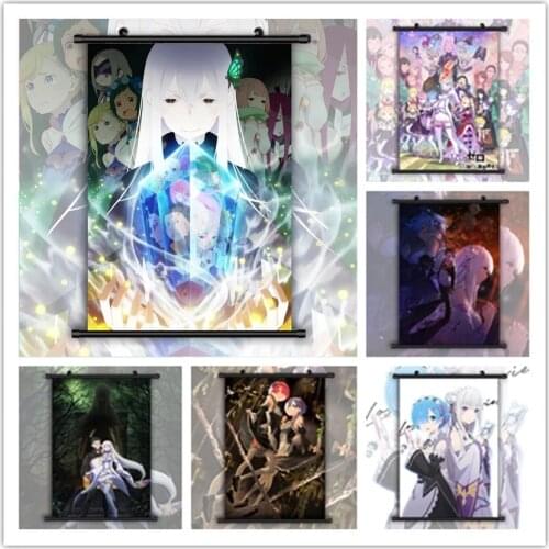 Wall Art Canvas Re Zero Kara Isekai Seikatsu Pictures Poster Plastic Scroll Hanging Painting Print Home Decoration Living Room