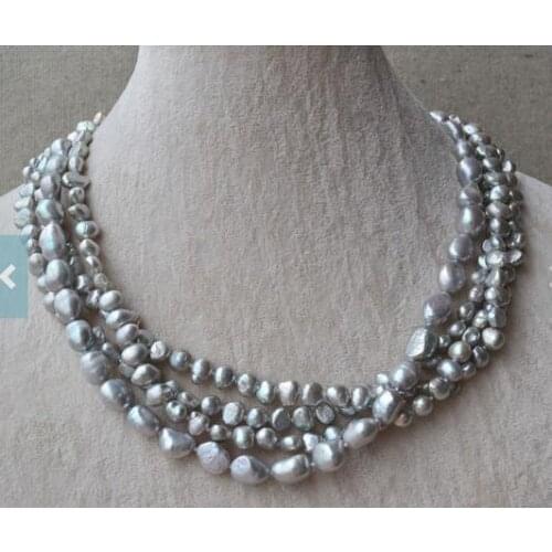 New Favorite Pearl Necklace Gray Baroque Genuine Freshwater Pearl Jewelry Handmade Wedding Birthday Party Fine Women Gift
