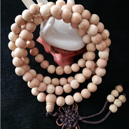 6-22mm 108 Good Peach Wood Beads Tibetan Buddhism Prayer MALA Necklace