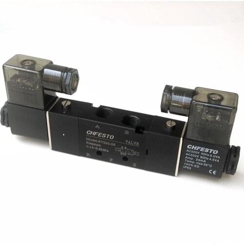 4V220-08 AC220V Pneumatic Solenoid Valve 1/4'' 5/2 Way Valve