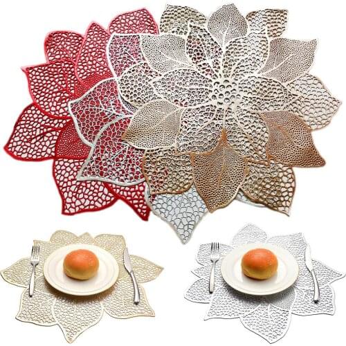 Hollow Flower Placemat Table Mat Cup Plate Pad Coaster Anti-skid Creative Kitchen Holiday De Decorationor Table Accessories