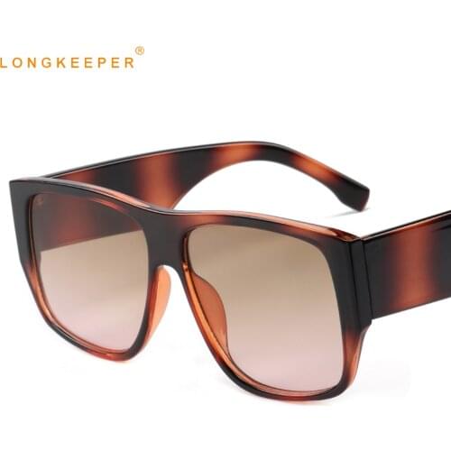 Vintage Oversize Square Sunglasses Women Men Brand Designer Flat Top Big Frame Sun Glasses Female Fashion Shades gafas de sol