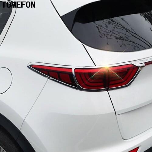 TOMEFON For Kia Sportage QL 2017 2018 ABS Chrome Rear Tail Light Lamp Cover Trim Taillight Frame Bezel Molding Exterior Styling
