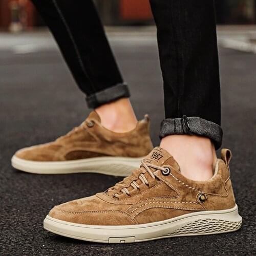 Men Shoes fashion Genuine Leather Loafers Breathable Autumn lace up comfortable Oxfords Casual Shoes Outdoor Men Sneakers shoes
