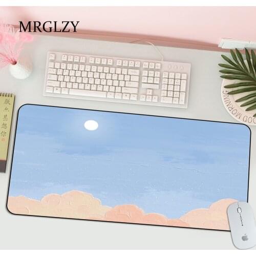 Vime Anime Computer Keyboard Anti Slip Table Pad Desk Mats Kawaii Mousepad Fresh Sky Scenery Oil Painting Gamer Cabinet Gaming