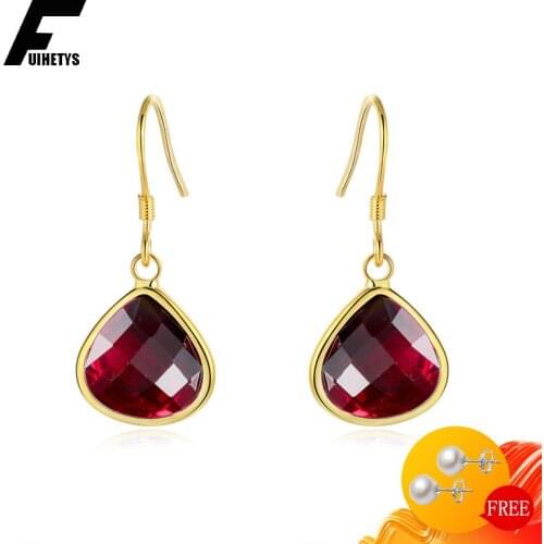 BaliJelry Retro Women Earrings 925 Silver Jewelry Colorful Zircon Gemstone Accessories Drop Earring for Wedding Engagement Party