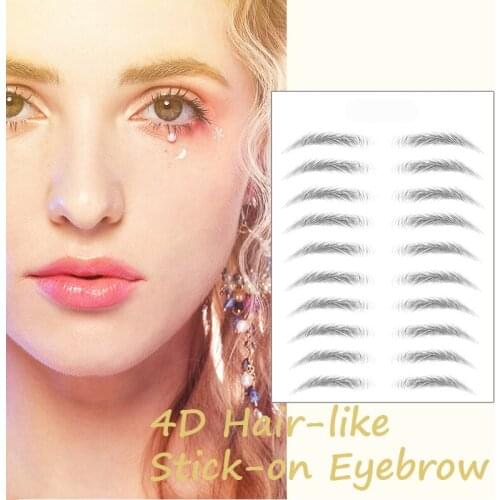 Magic False Eyebrows 4D Hair-like Eyebrow Tattoo Sticker Waterproof Lasting Makeup Water-based Eye Brow Stickers Cosmetics