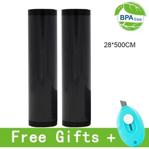 High quality thick black commercial food vacuum bag suitable for cooking Keep fresh for long time 20*500CM and 28*500CM