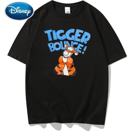 Disney Winnie the Pooh Bear Letter Cartoon Print Tee Chic Couples Unisex Women O-Neck Pullover T-Shirt Short Sleeve Top 11 Color