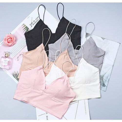 Deep V-neck Underwear Bras For Women Ice Silk Wrapped Chest Tube Tops Bralette Tops Intimates Female Sports Lingerie Brassiere