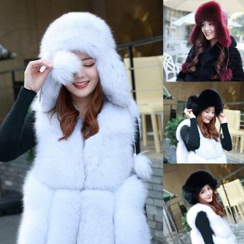 Winter Warm Faux Fur Hat Korean Fashion Hat Female Thick Comfortable Warm Ski Hat Ear Protection NIN668