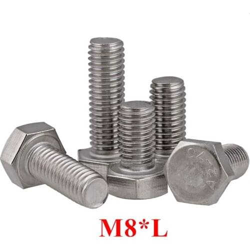 10pcs M8*L Stainless steel External Hex Socket Head Screw 8mm Outer Hexagonal Screw Bolts DIN933