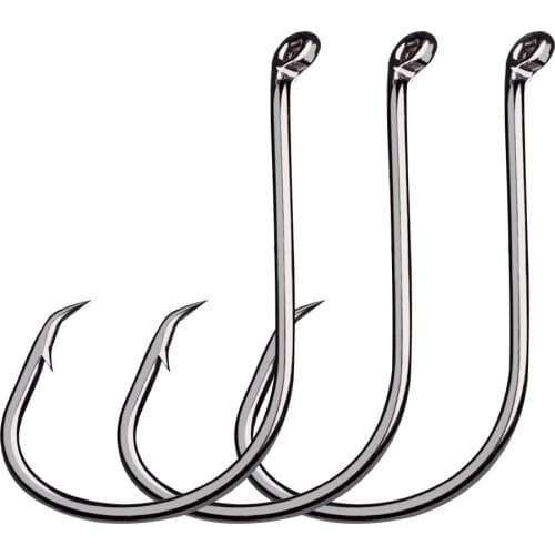 100 Pcs 1/0 2/0 3/0 6/0 7/0 8/0 Sea Fishing Crank Hooks High Carbon Steel Jigging Squid Hook Carp Bait Jig Octopus Hooks Pesca