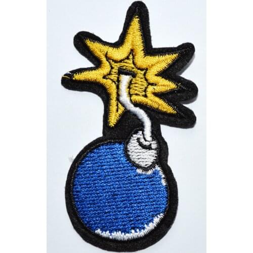 Cherry bomb comics retro fun embroidered applique iron on patch (Size is about 4.3 * 7.6 cm)