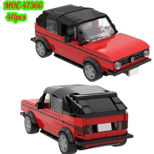 2021 New MOC Classic Volkswagen Black Red Handover Golf Sports Car Off road Vehicle Building Blocks Kit Racing Vehicle Brick Toy