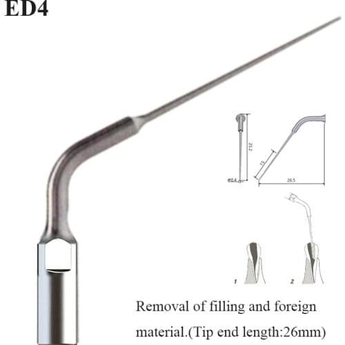 3pcs/lot endo tip ED4 dental scaler tip FOR SATELEC,DTE,GNATUS dental instruments manufacturers