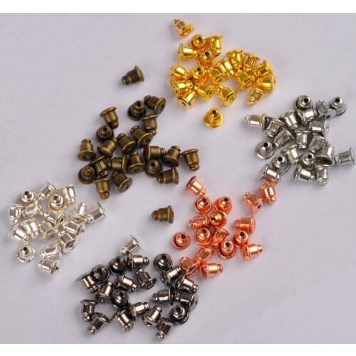 5000pcs Metal Bullet Earring Stoppers Earring Back Earring Findings for Jewelry Making Supplies Wholesale