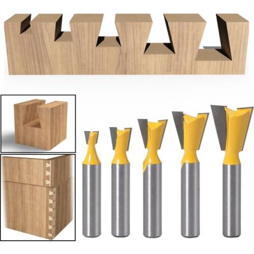 8mm Milling Cutter Bit 1/4 3/8 1/2 5/8 3/4 Dovetail Groove Router Woodwork Tools