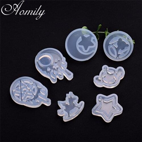 Aomily Star Moon Crystal Epoxy Silicone Molds DIY Pendant Bracelet Epoxy Resin Mold Cake Decorating Tools Baking Accessories