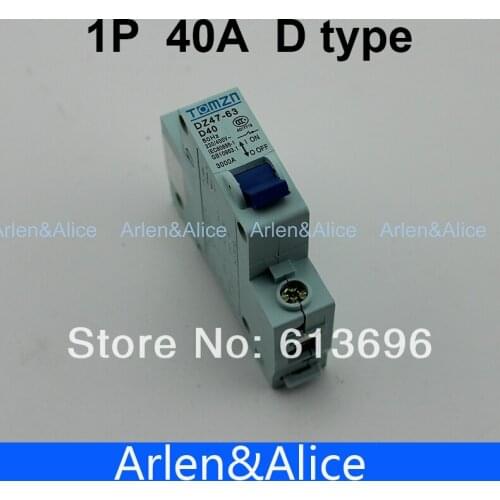 1P 40A D type 240V/415V 50HZ/60HZ Mini Circuit breaker MCB C45