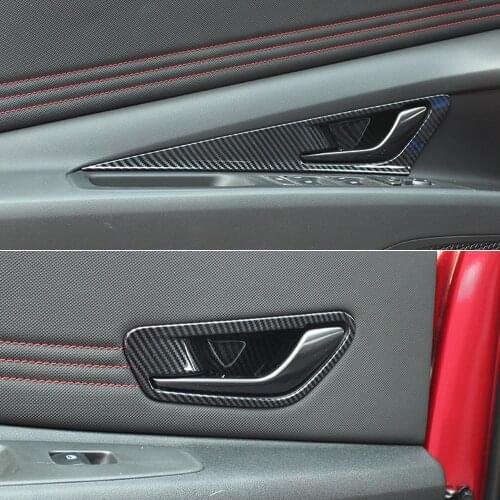 Car Accessories for Hyundai Elantra Avante CN7 2020 2021 2022 Carbon Fiber Look Interior Door Handle Bowls Cover Trim