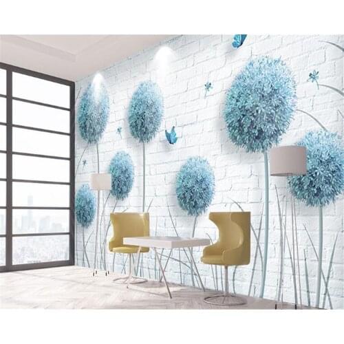 Beibehang Custom Wall paper Nordic Simple Dandelion Hand Painted Flower Wallpaper Living Room Bedroom TV Background 3d wallpaper