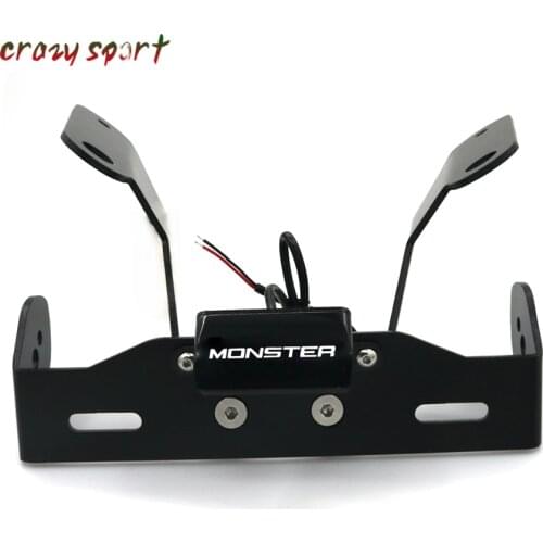 License Plate Holder For DUCATI MONSTER 821 2014-2019 Motorcycl Fender Registration Tail Bracket LED