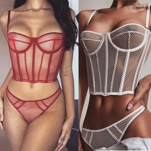 Exotic Babydoll Underwear Women Sexy Lace Push Up Porno Bra Briefs Set Exotic Costumes Sex Langerie