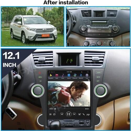Android 9 128G For Toyota Highlander 2007-2013 Tesla Style 6Core Car GPS Navigation Stereo Headunit Multimedia Player Auto Radio