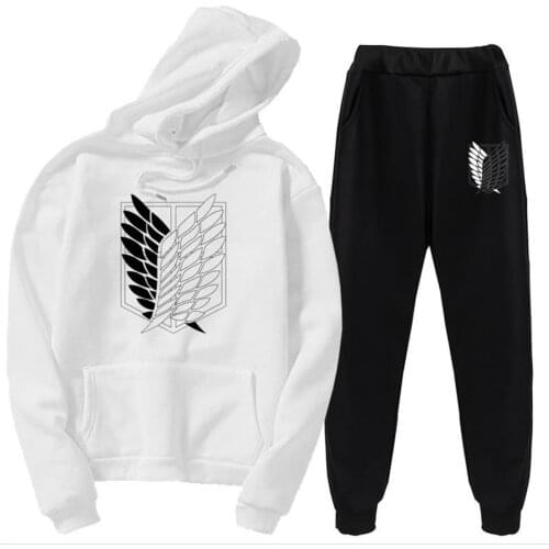 Cosplay Anime Attack on Titan Attack Giant Sports Suit 2-piece Set Hoodie Warm Clothes Street Jacket Autumn and Winter Costume