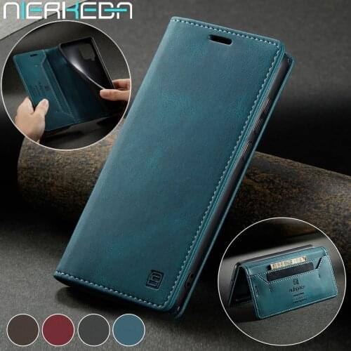 Magnetic Leather Case For Samsung Galaxy A42 A41 A51 A71 A21S A50 A70 A30S A40 M31 S21 S20 FE Ultra S10 E S9 S8 Plus Flip Cover