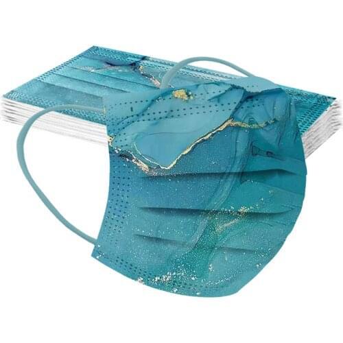 10-50pcs Disposable Mask Adult Man Women Marble Printed 3 Layer Filter Earloop Mouth Mask Fabric Mascarillas Halloween Cosplay