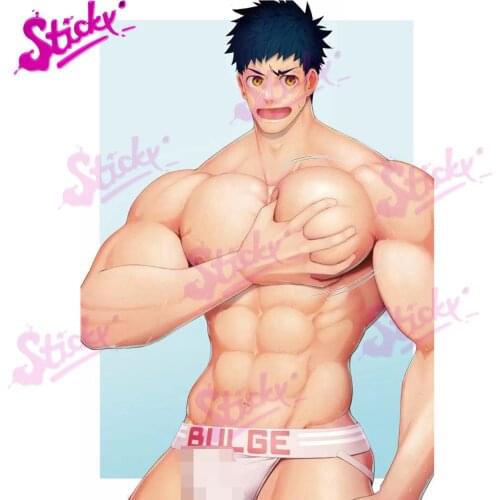 STICKY Sexy Boy Bulge Lifeguard Anime Car Sticker Decal For Gay Bicycle Motorcycle Accessories Laptop Helmet Trunk Wall