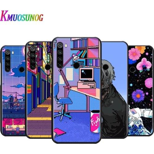 Retro trend pixel world For Xiaomi Redmi Note 4 4X 5 5A 6 7 8 8T 9S/T 10 10S 5G Global version Por Max Black Soft Phone Case