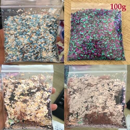 PD61 100g/bag Nail Glitter Flake Mix Round Shape Nail Sequins For Nail Art Decoration UV Gel Nail Art Tips Nail Sequins PD61